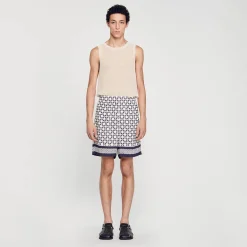 Homem Sandro Paris Bermuda Com Estampa Square Cross