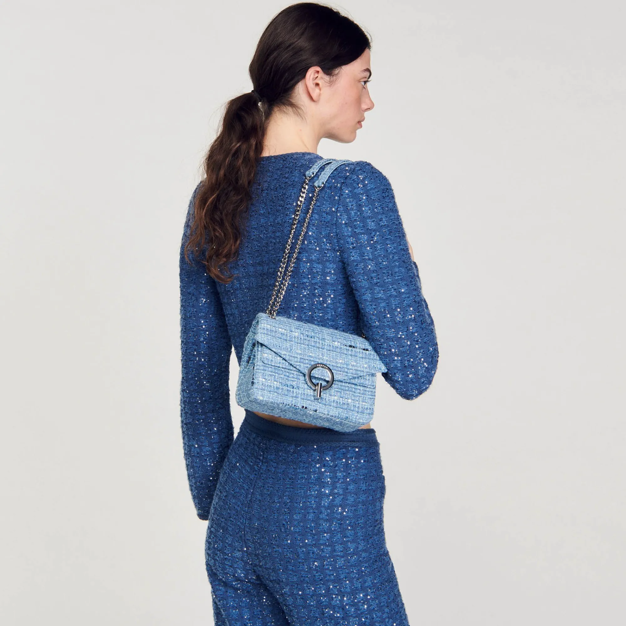 Mulheres Sandro Paris Bolsa Pequena Em Sarja Yza