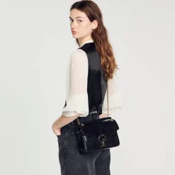 Mulheres Sandro Paris Bolsa Yza Em Couro De Curtume Certificado