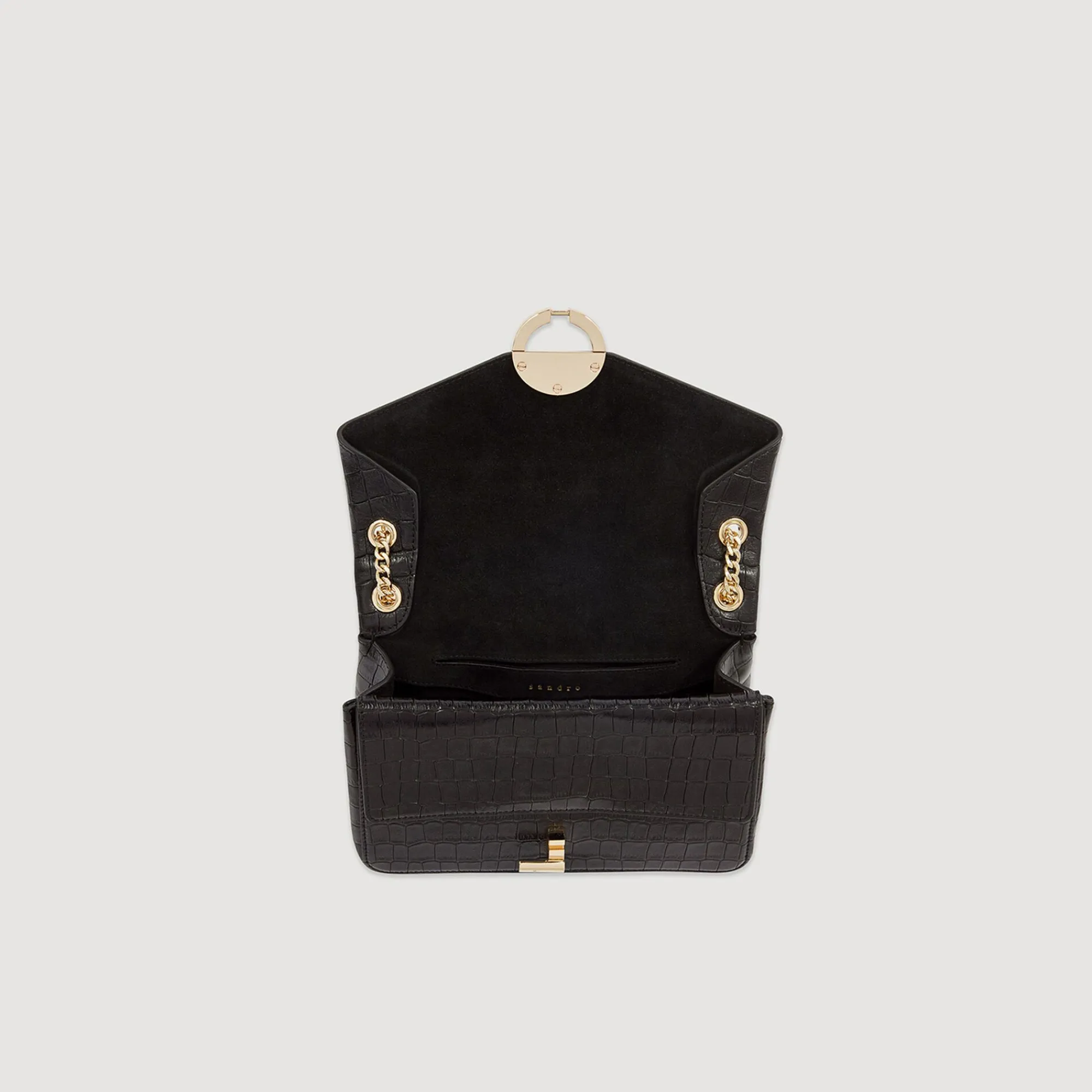 Mulheres Sandro Paris Bolsa Yza Em Couro De Curtume Certificado