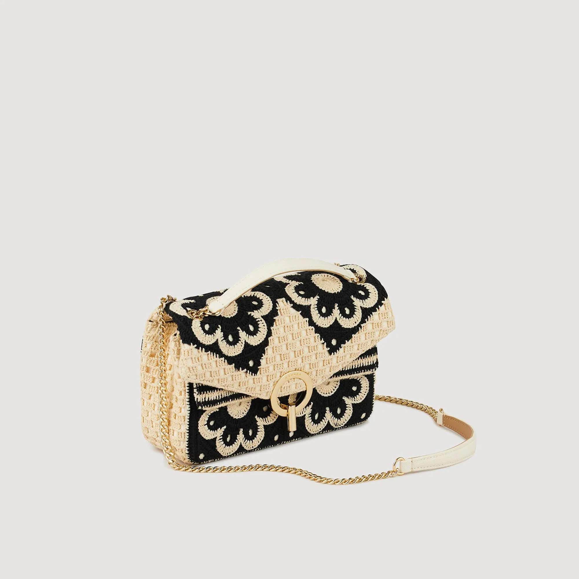 Mulheres Sandro Paris Bolsa Yza Em Croche Bicolor