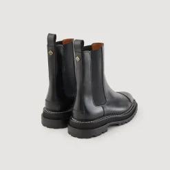 Mulheres Sandro Paris Botins Com Sola Dentada