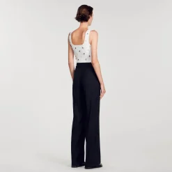 Mulheres Sandro Paris Bralette De Malha Com Pingentes