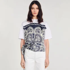 Mulheres Sandro Paris Cachecol De Camiseta