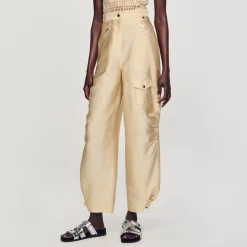 Mulheres Sandro Paris Calça Cargo De Cetim