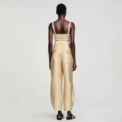 Mulheres Sandro Paris Calça Cargo De Cetim