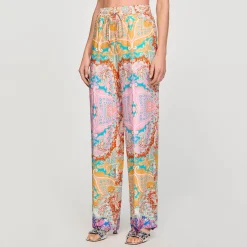 Mulheres Sandro Paris Calça Fluida Estampada