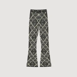 Mulheres Sandro Paris Calça Jacquard Com Flores