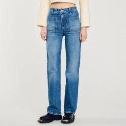 Mulheres Sandro Paris Calça Jeans Desbotada