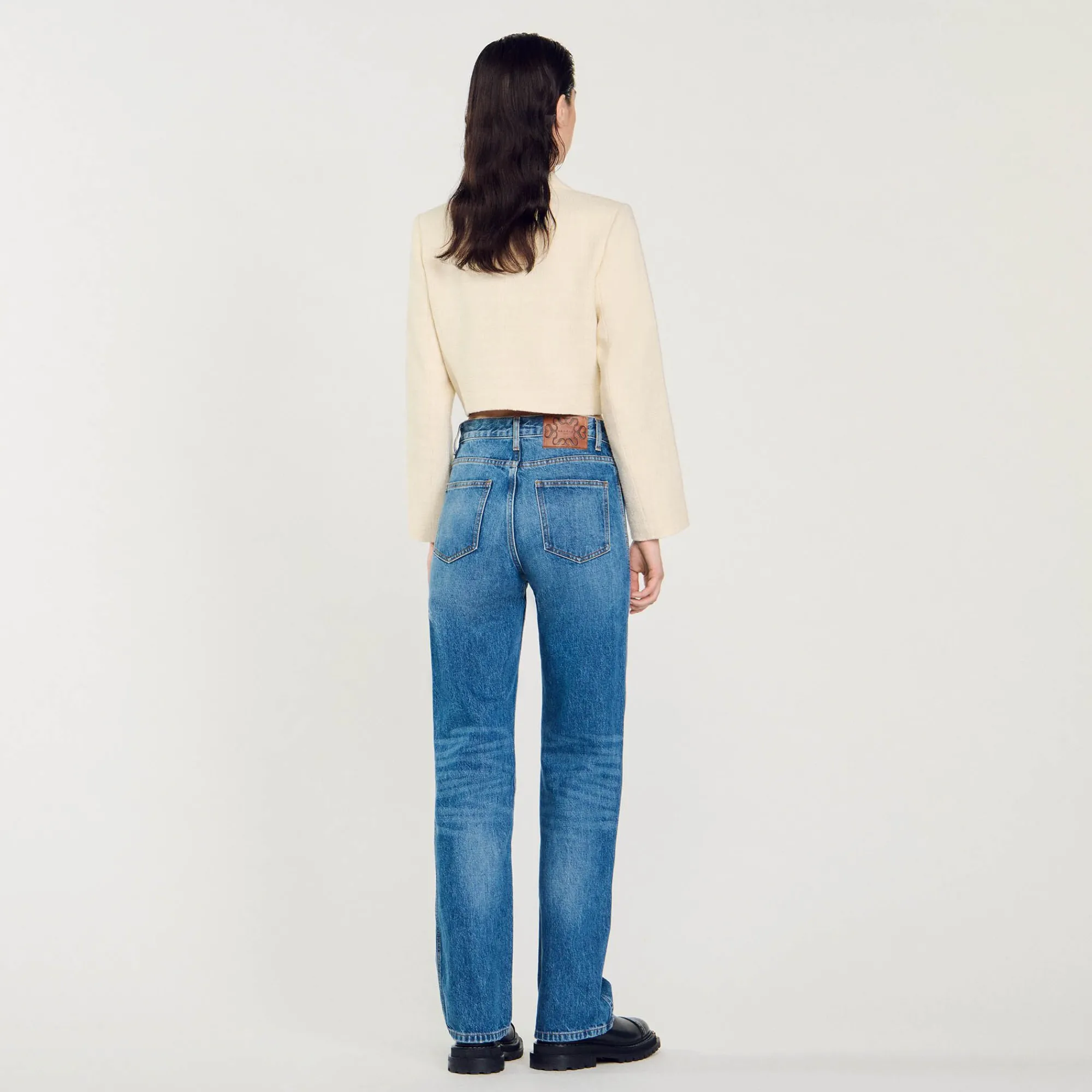 Mulheres Sandro Paris Calça Jeans Desbotada