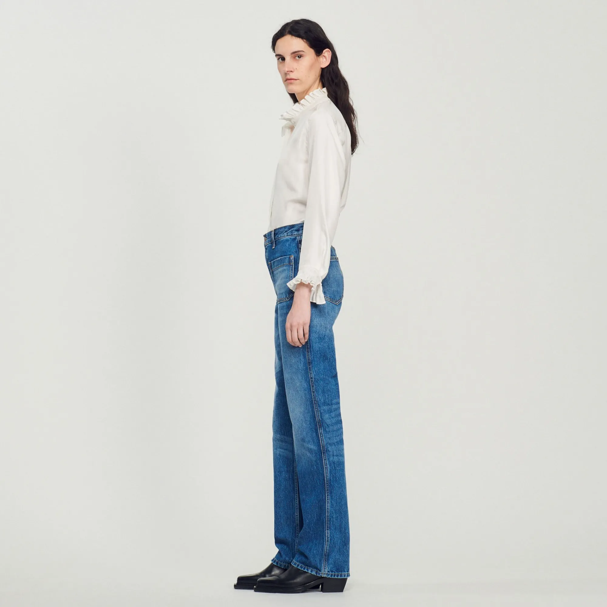 Mulheres Sandro Paris Calça Jeans Desbotada