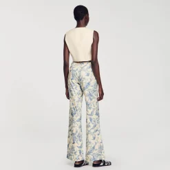 Mulheres Sandro Paris Calças Com Estampa Floral