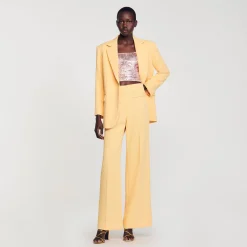 Mulheres Sandro Paris Calças Com Pregas