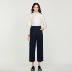 Mulheres Sandro Paris Calças De Cintura Alta