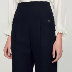 Mulheres Sandro Paris Calças De Cintura Alta