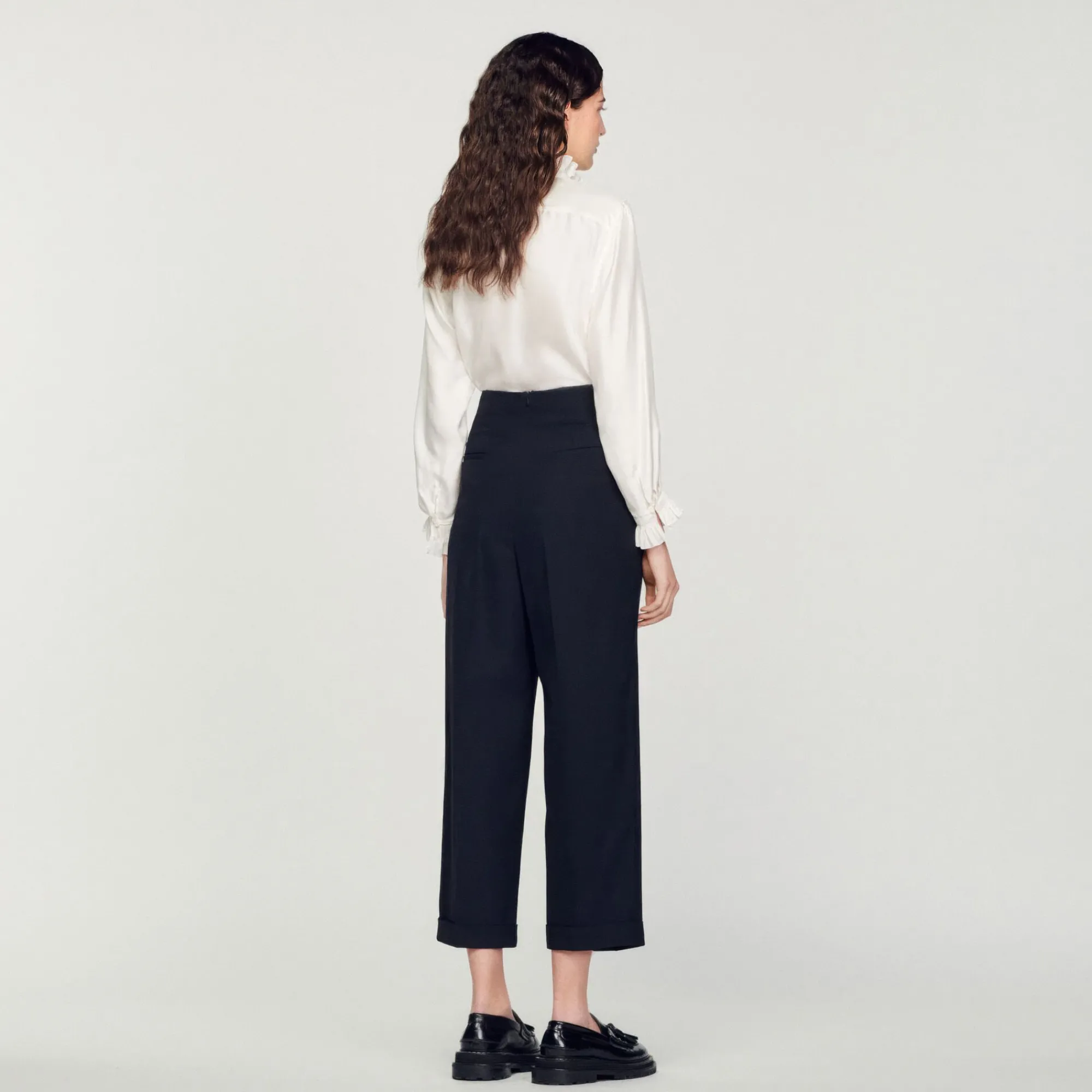 Mulheres Sandro Paris Calças De Cintura Alta