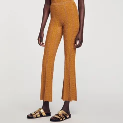 Mulheres Sandro Paris Calças De Malha Metalica