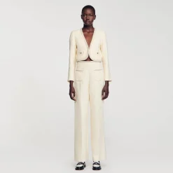 Mulheres Sandro Paris Calças De Sarja