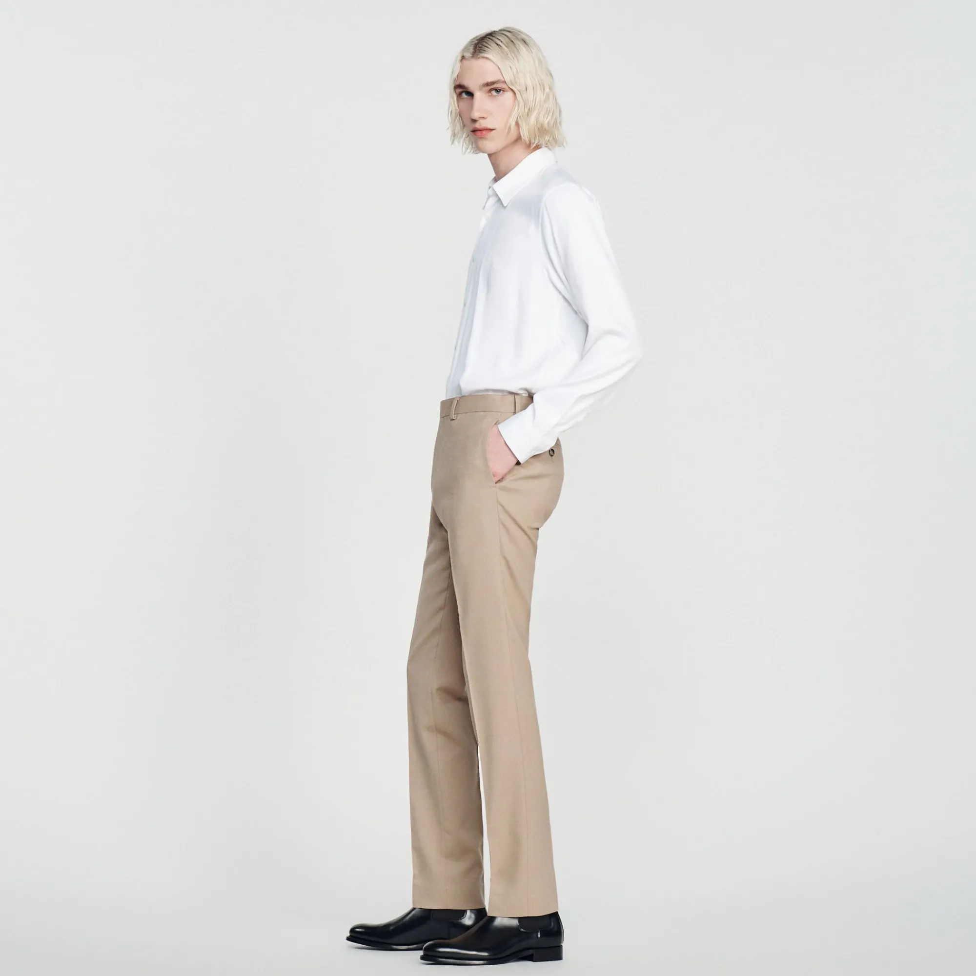 Homem Sandro Paris Calças De Terno De La