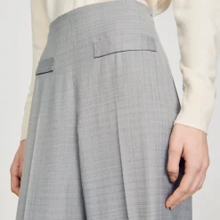 Mulheres Sandro Paris Calças Largas De Cintura Alta