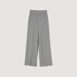 Mulheres Sandro Paris Calças Largas De Cintura Alta