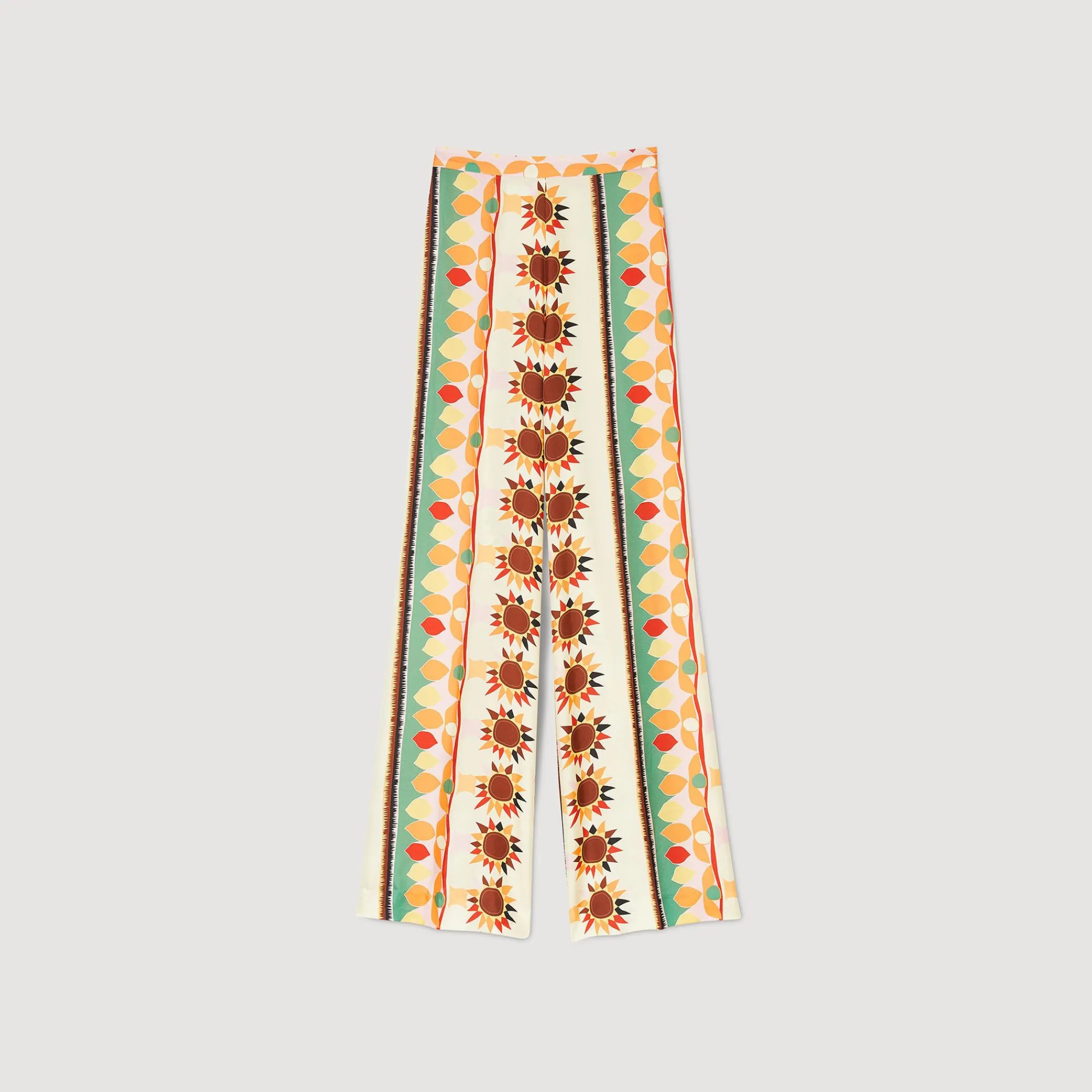 Mulheres Sandro Paris Calças Largas Estampadas