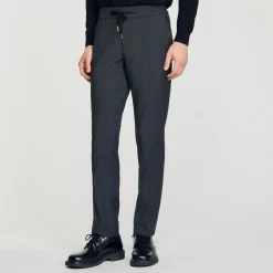 Homem Sandro Paris Calças Retas Elasticas