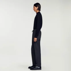 Homem Sandro Paris Calças Retas Elasticas