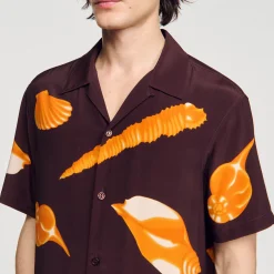 Homem Sandro Paris Camisa Com Estampa De Moluscos
