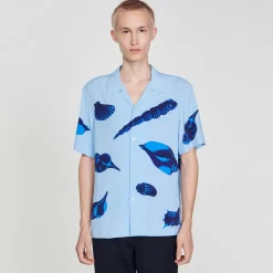 Homem Sandro Paris Camisa Com Estampa De Moluscos