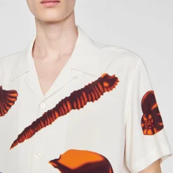 Homem Sandro Paris Camisa Com Estampa De Moluscos