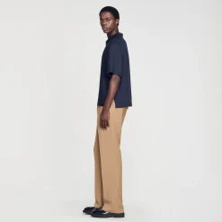 Homem Sandro Paris Camisa Com Ziper No Pescoco