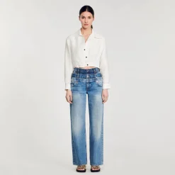 Mulheres Sandro Paris Camisa Curta