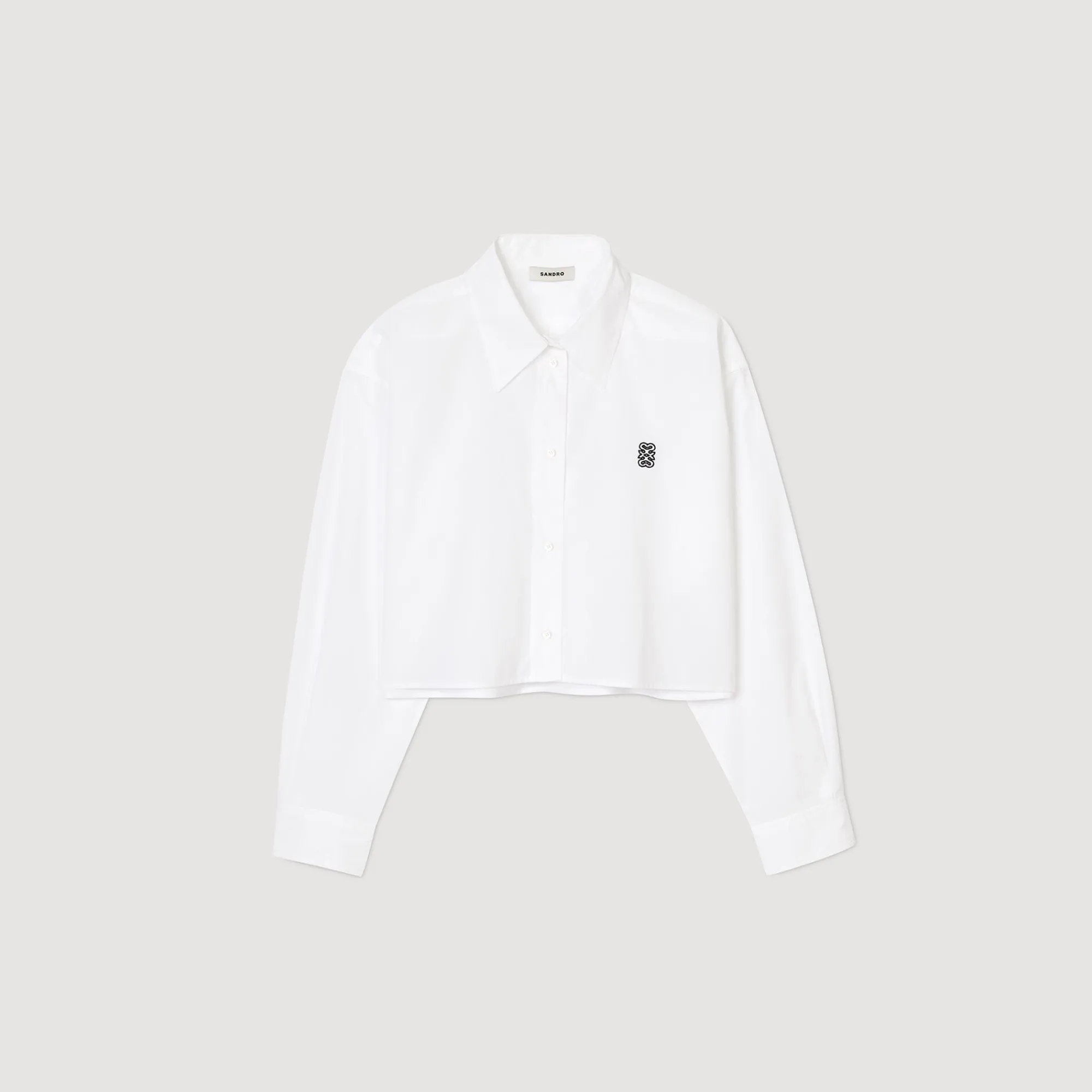 Mulheres Sandro Paris Camisa Curta De Popelina