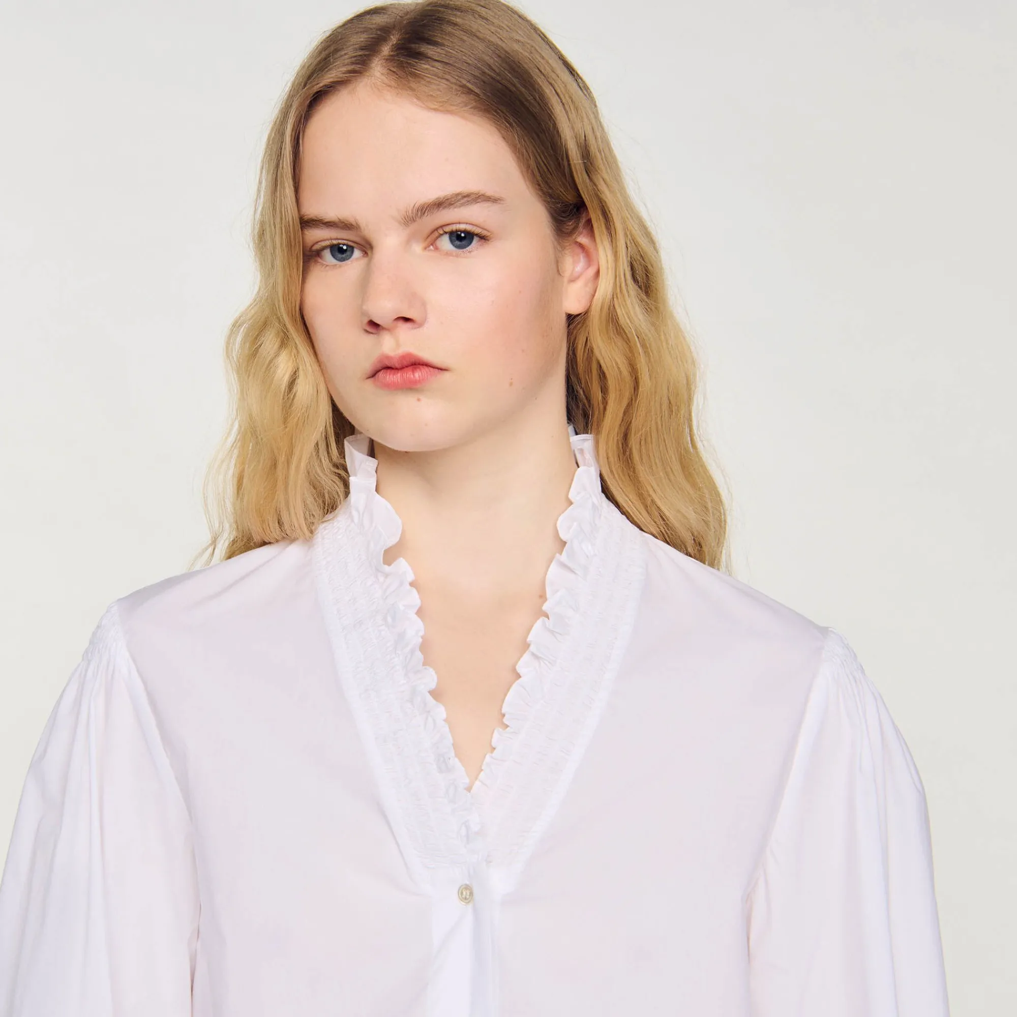 Mulheres Sandro Paris Camisa De Algodao Organico