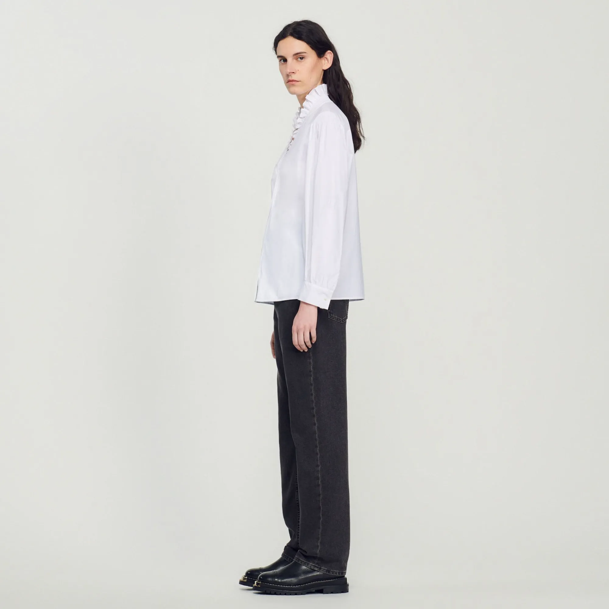 Mulheres Sandro Paris Camisa De Algodao Organico