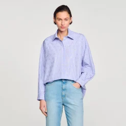 Mulheres Sandro Paris Camisa Decorada Com Coracoes De Strass