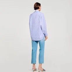 Mulheres Sandro Paris Camisa Decorada Com Coracoes De Strass