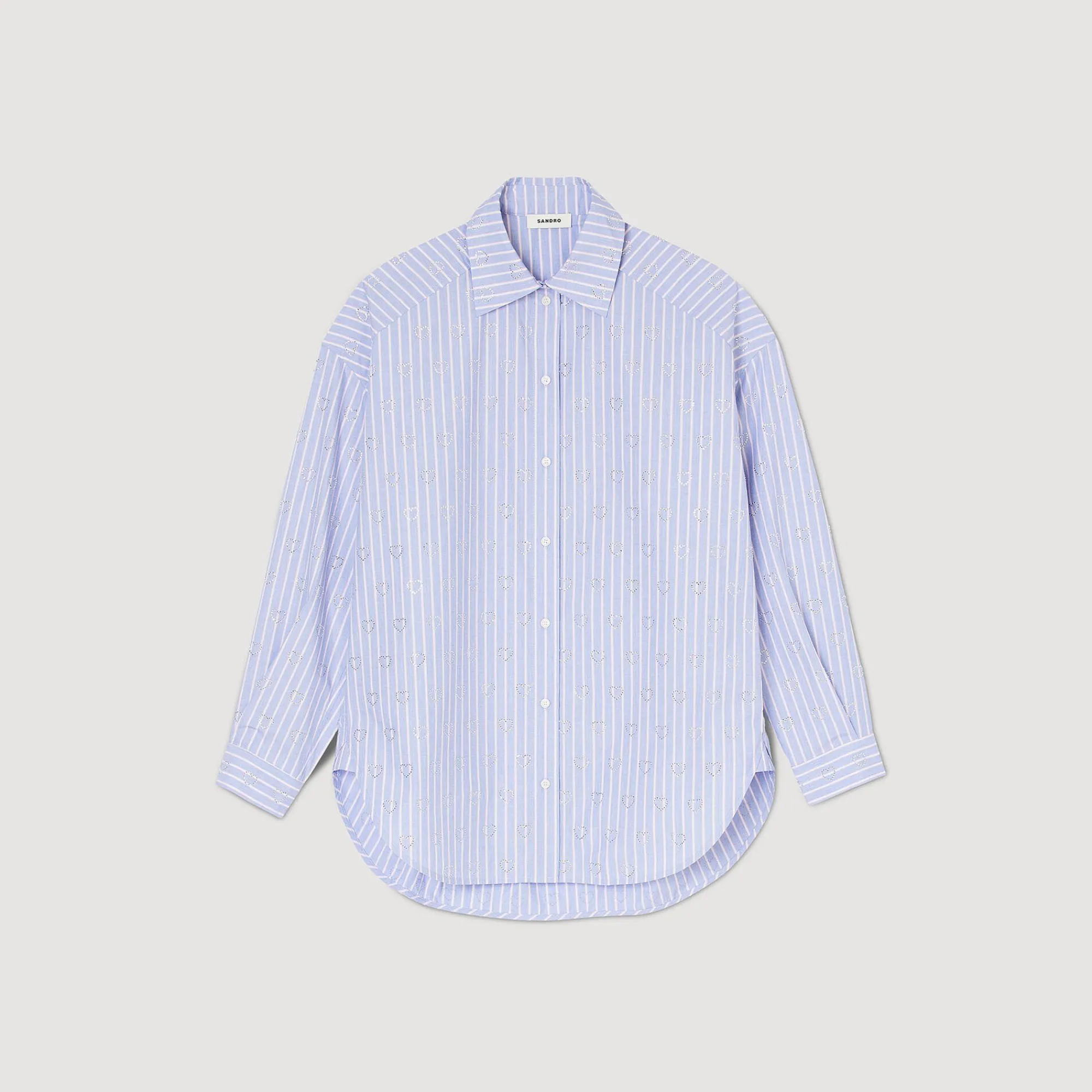 Mulheres Sandro Paris Camisa Decorada Com Coracoes De Strass