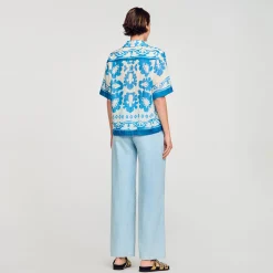 Mulheres Sandro Paris Camisa Estampada