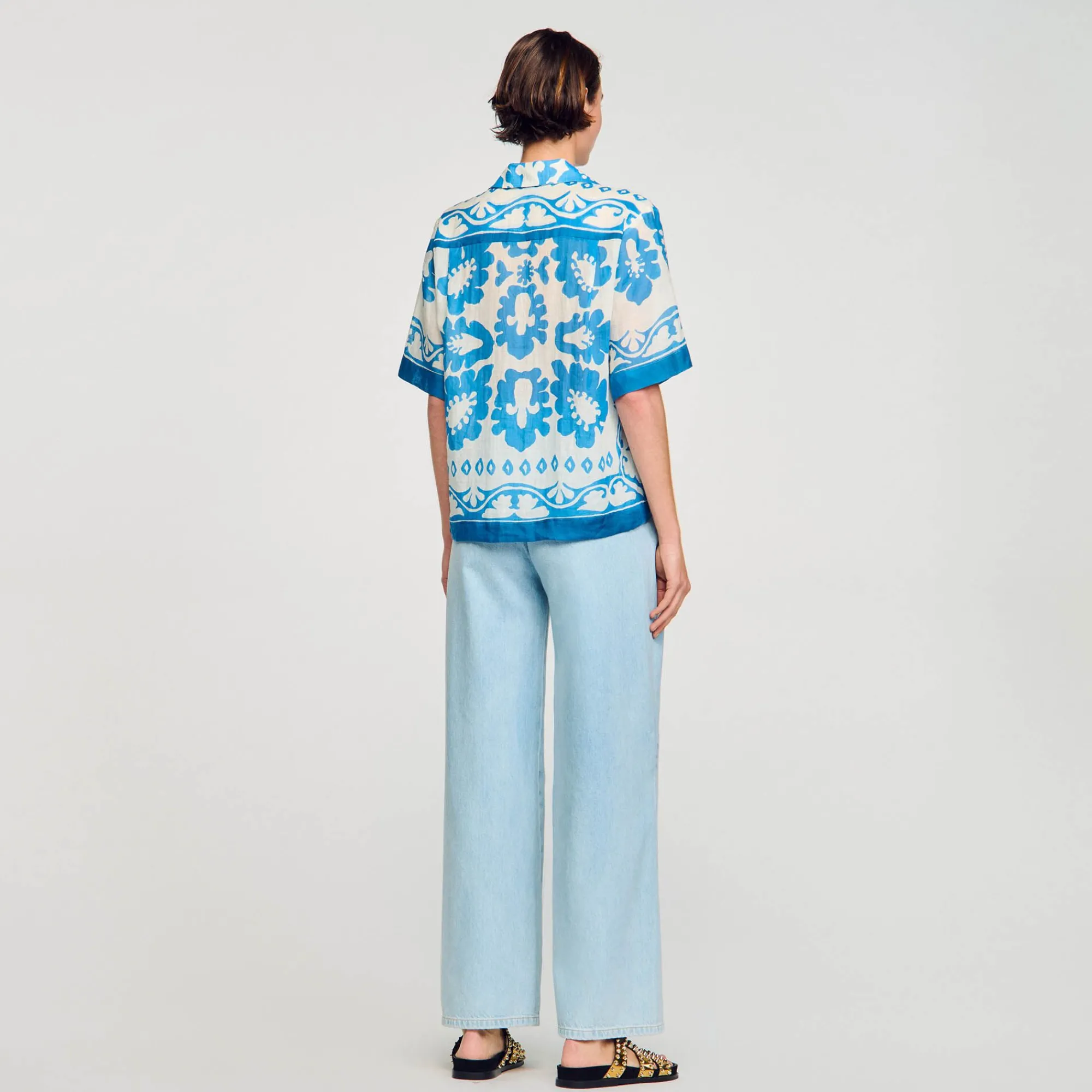 Mulheres Sandro Paris Camisa Estampada