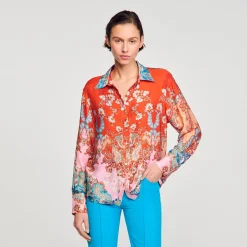 Mulheres Sandro Paris Camisa Estampada