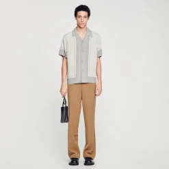 Homem Sandro Paris Camisa Estampada Manga Curta