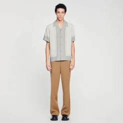 Homem Sandro Paris Camisa Estampada Manga Curta