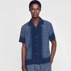 Homem Sandro Paris Camisa Estampada Manga Curta