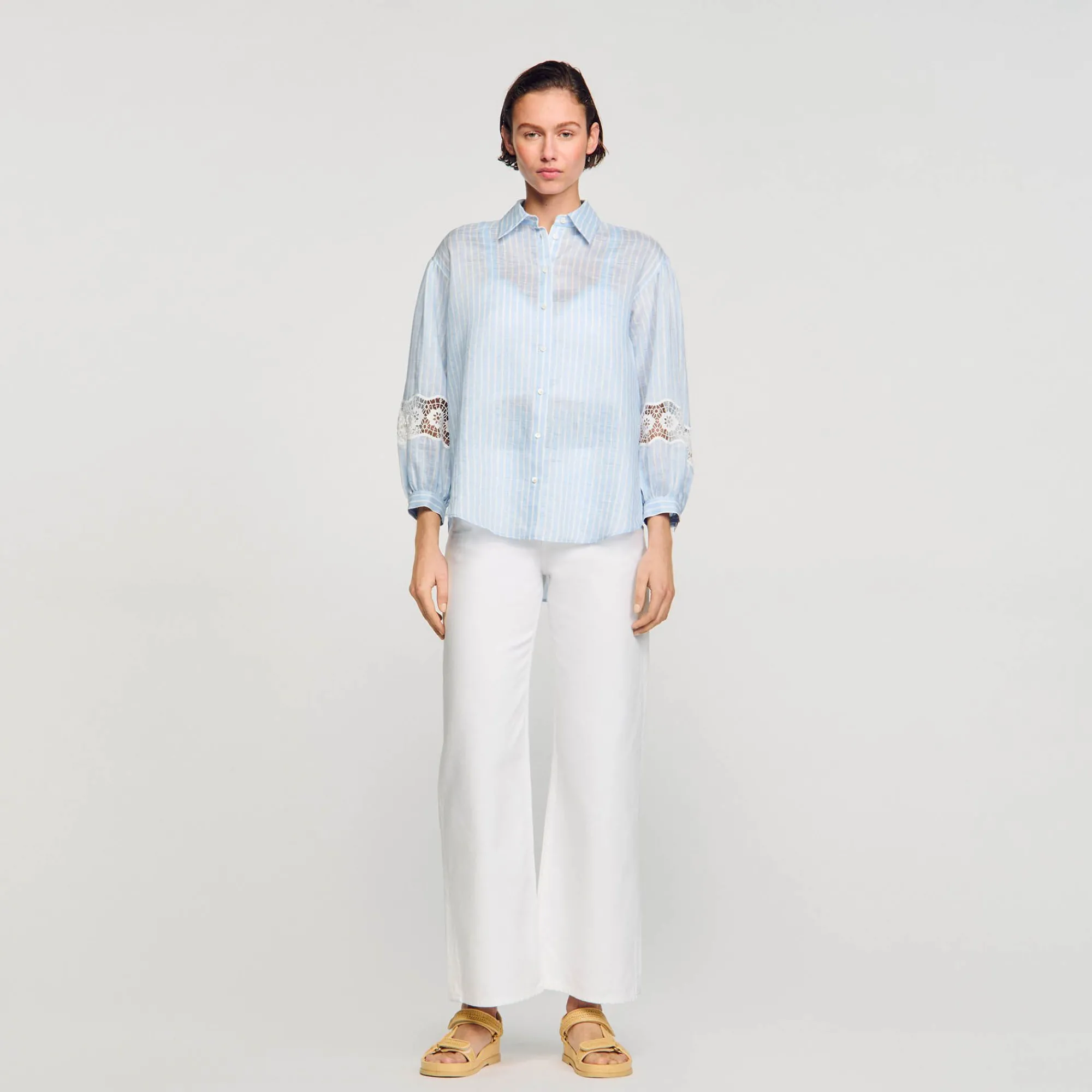 Mulheres Sandro Paris Camisa Listrada