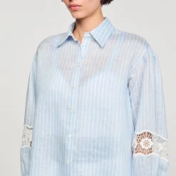 Mulheres Sandro Paris Camisa Listrada