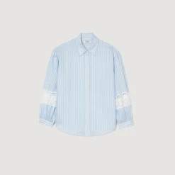 Mulheres Sandro Paris Camisa Listrada