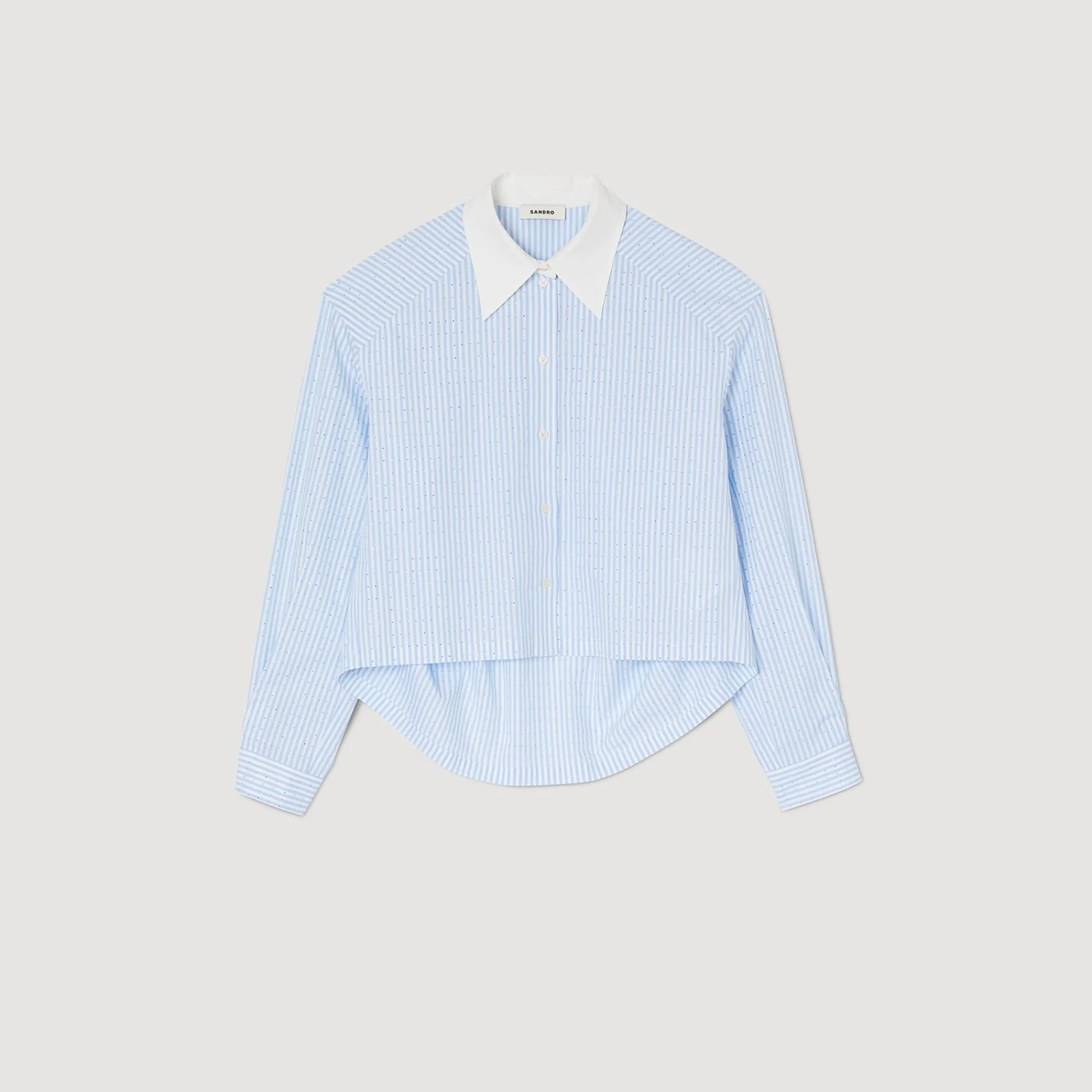 Mulheres Sandro Paris Camisa Listrada Com Strass