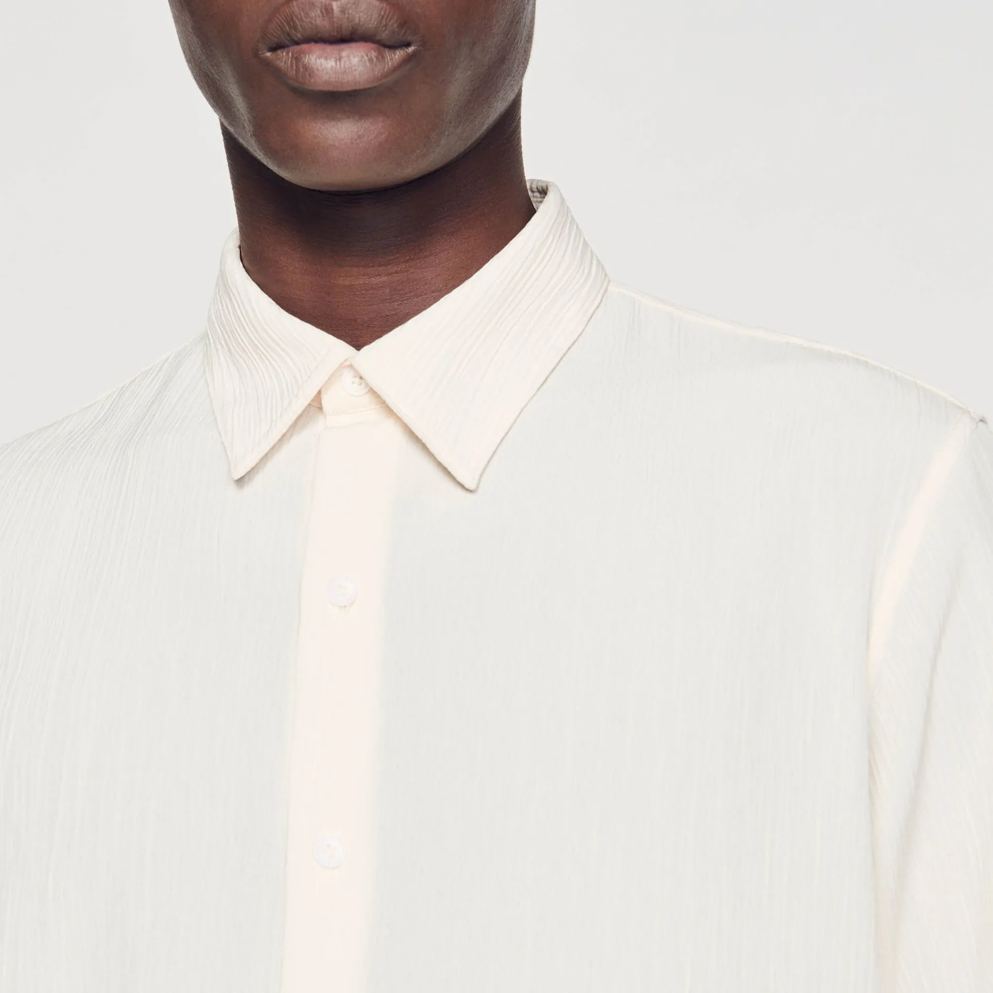 Homem Sandro Paris Camisa Plissada Fluida